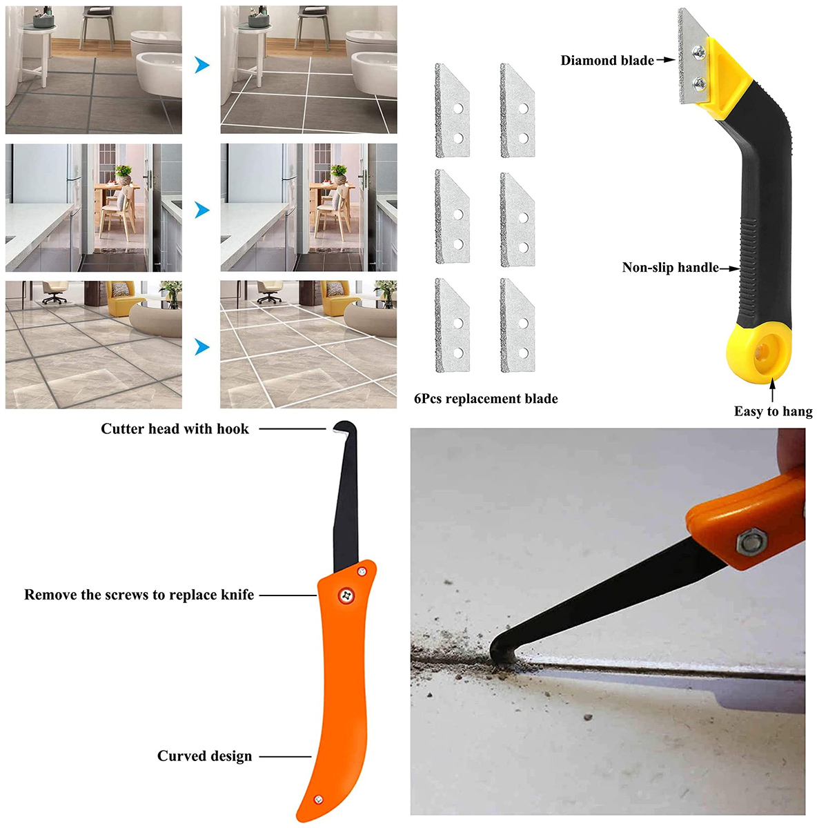 12Pcs Grout Removal Tools Set  - Grout Saw Removal ulasan dan harga