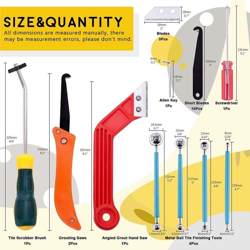 Grout Removal Tools 22 Pcs  Se - Grout Saw Removal ulasan dan harga