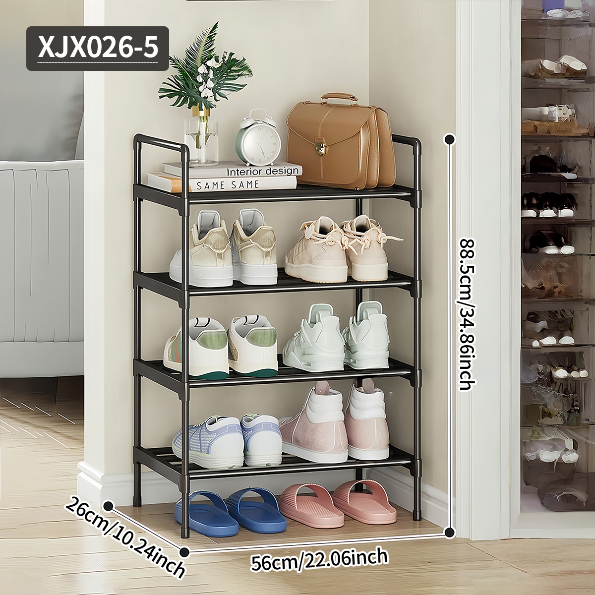 Black Multi-Functional Shoe Ra - Home Improvement Mall ulasan dan harga